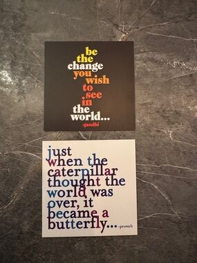 Inspirational Magnet Set – Gandhi & Proverb Quotes (Black, White)